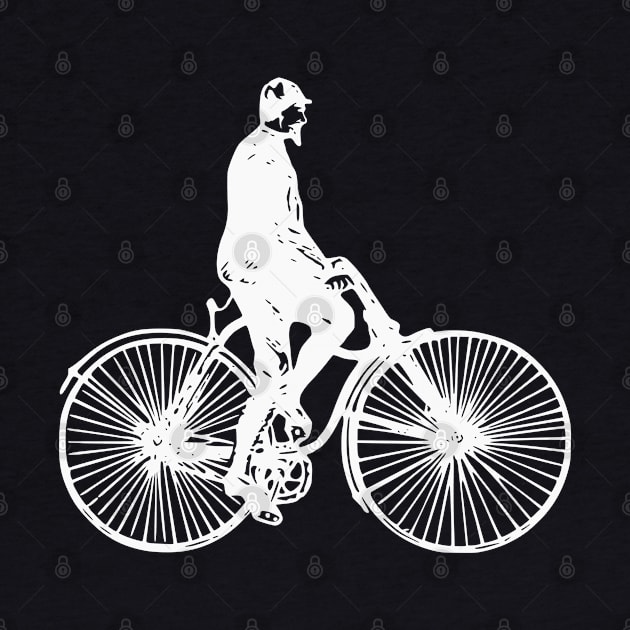 White Vintage Bicycle Cyclists by Vintage Boutique